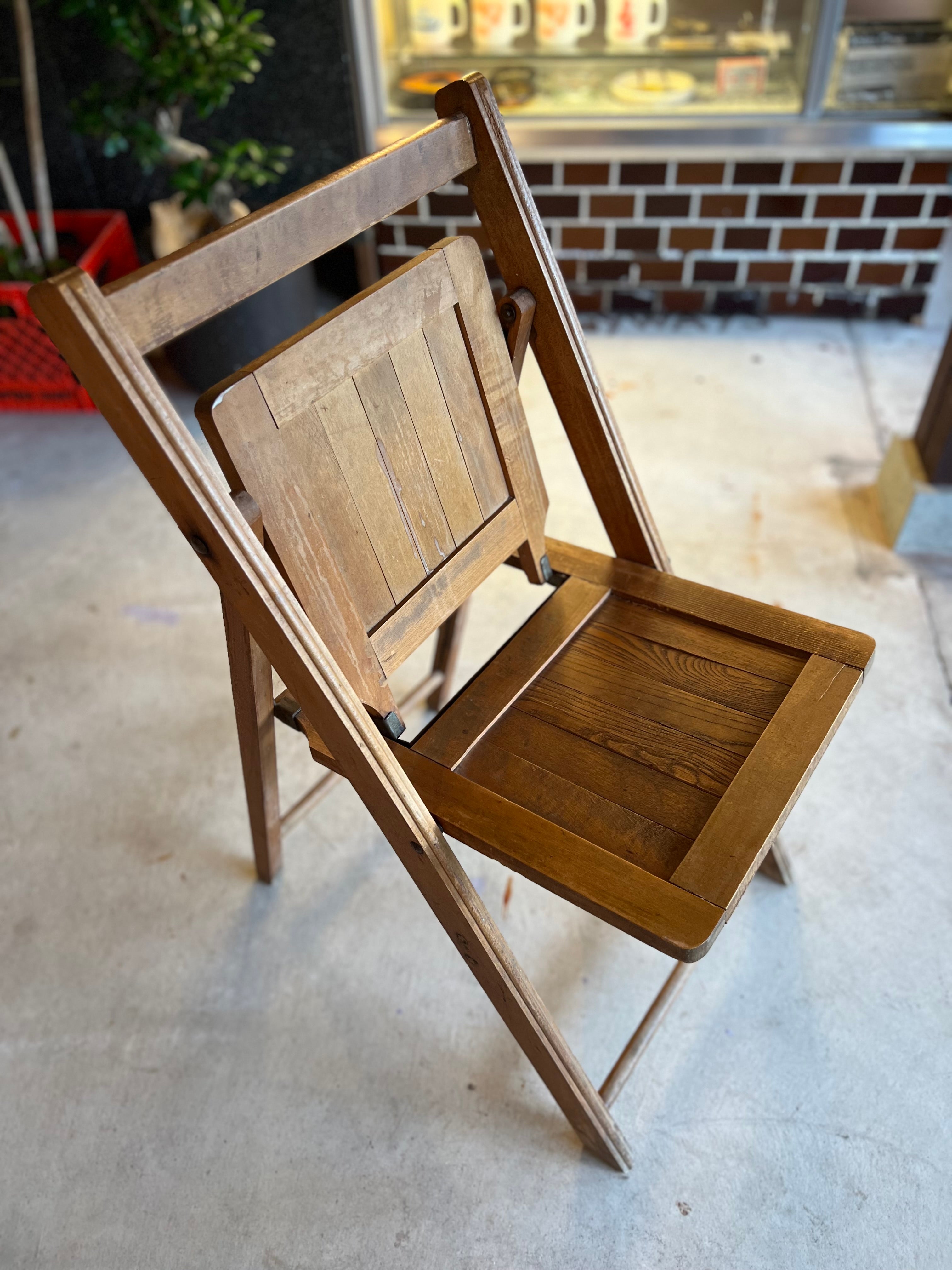 Vintage cheapest 1940s Wood Slat Folding Chair Antique