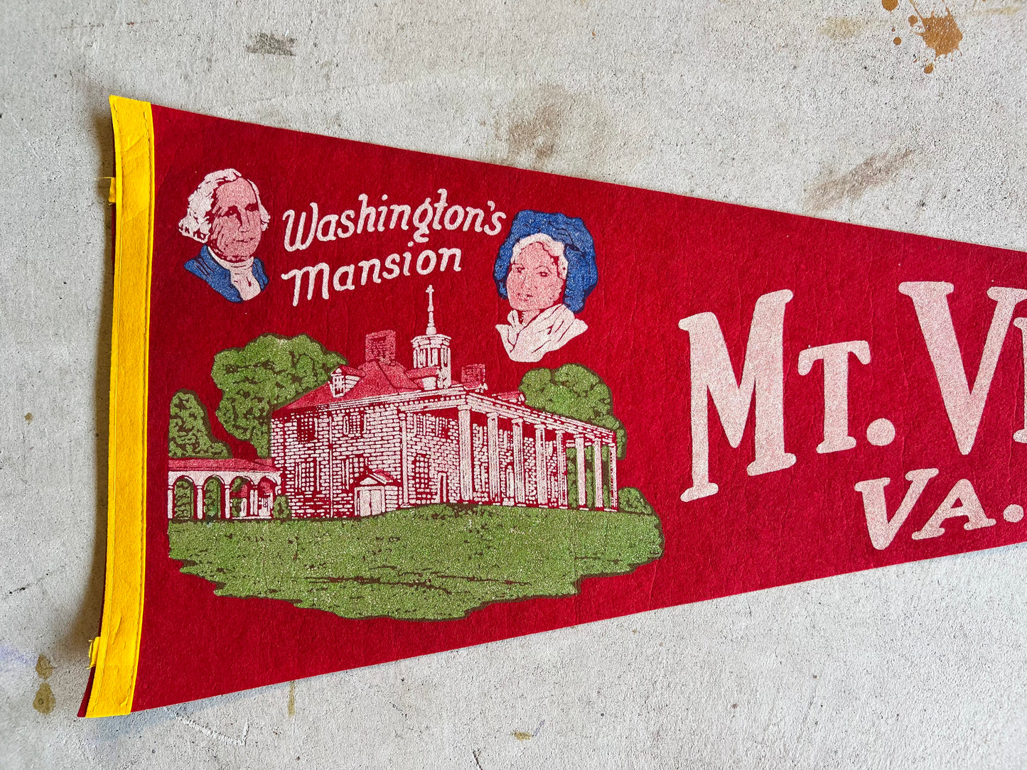 VINTAGE SOUVENIR PENNANT - MT. VERNON VIRGINIA