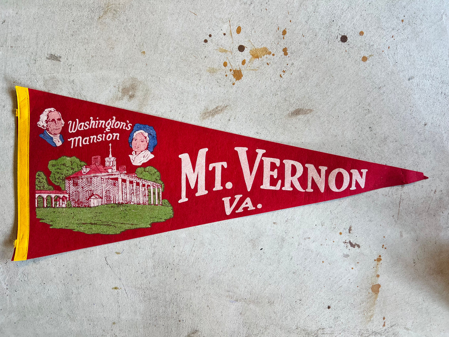 VINTAGE SOUVENIR PENNANT - MT. VERNON VIRGINIA